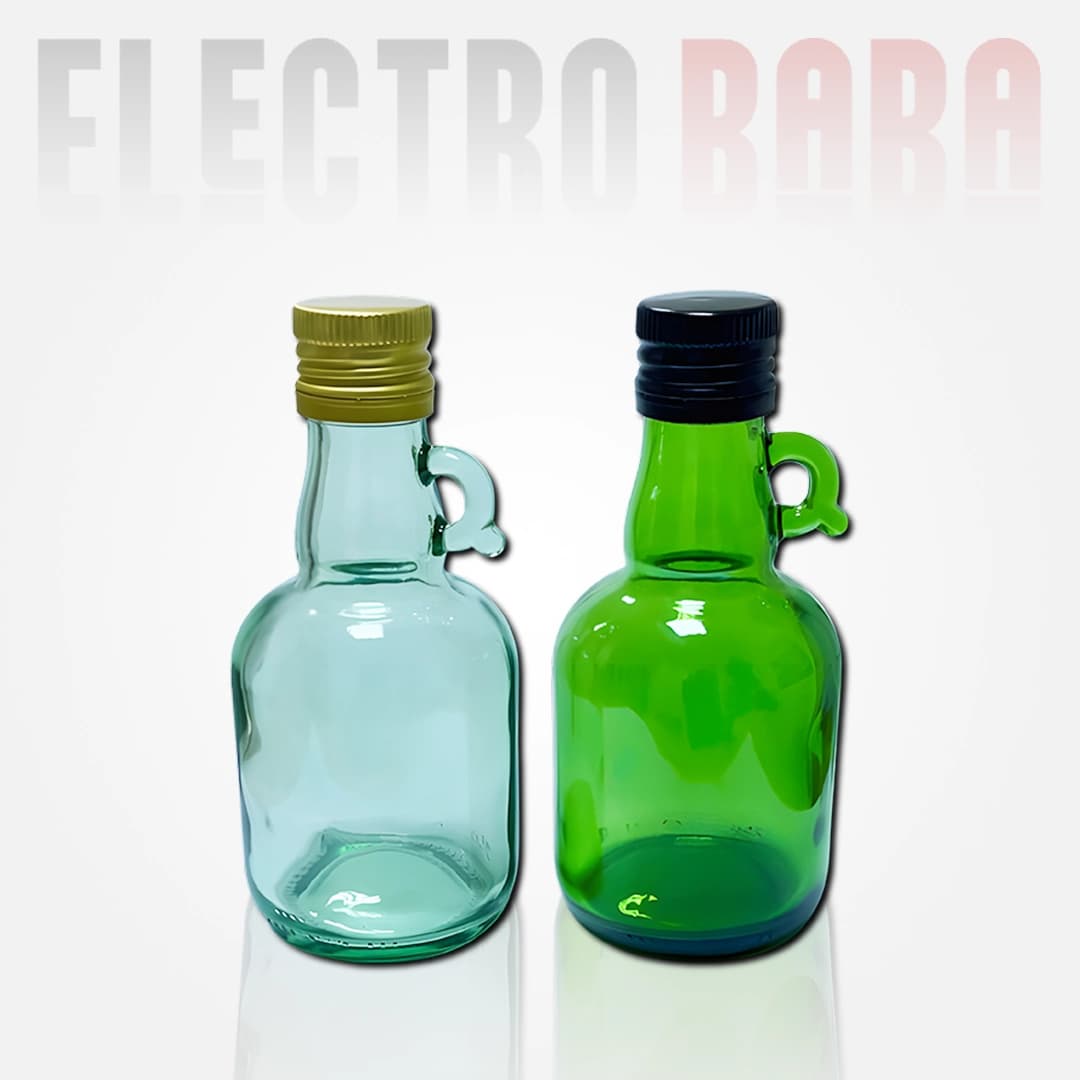 Bouteille vintage en verre vert avec anse 250 ml