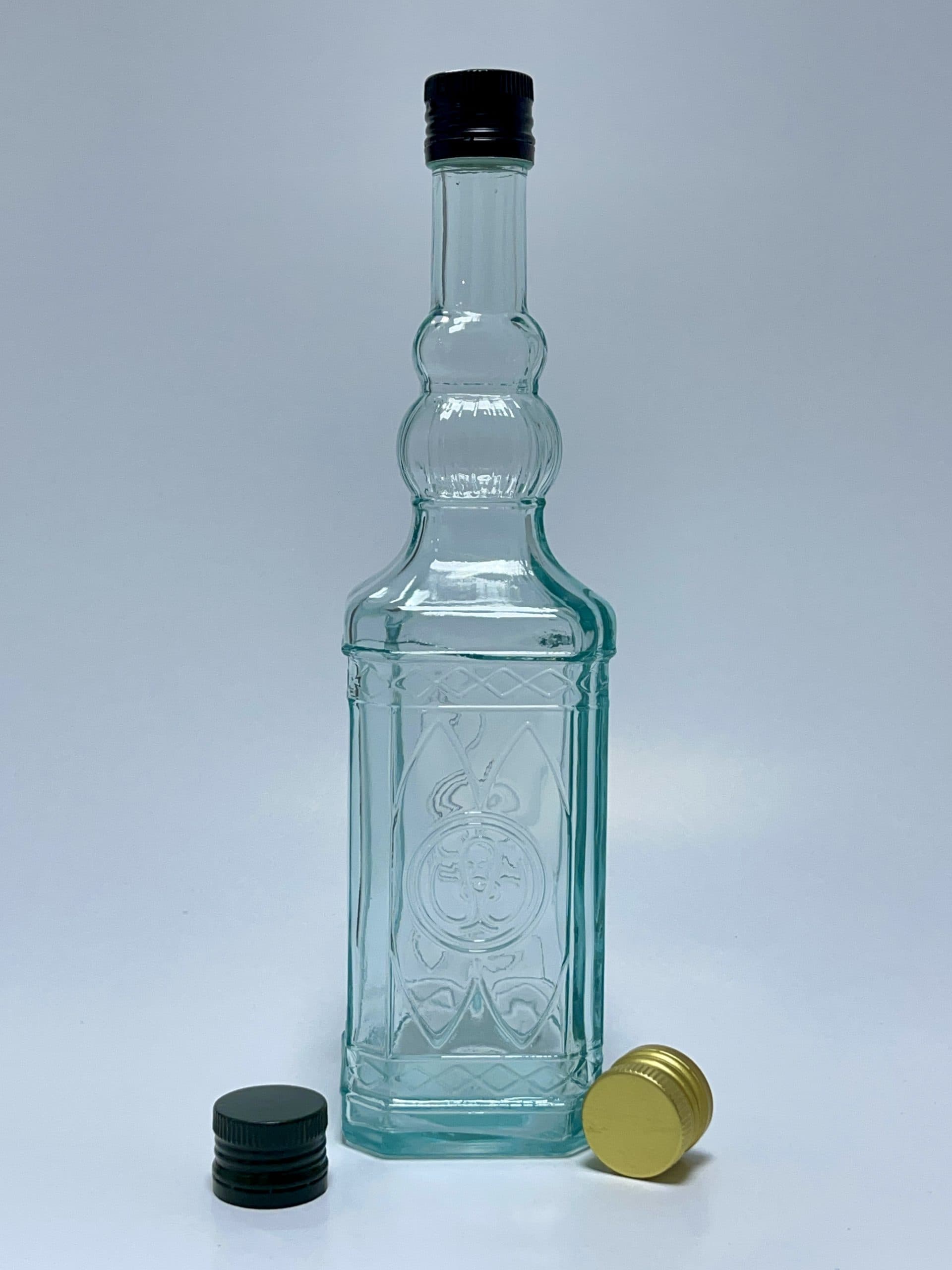 Bouteille carrée vintage vert transparent. Style espagnol vue 6