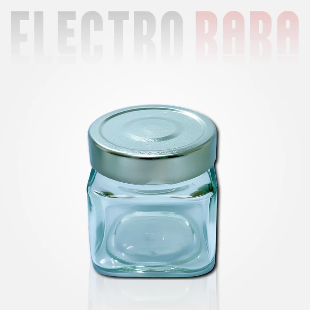 POT carré en verre avec un couvercle cuivré 416ml