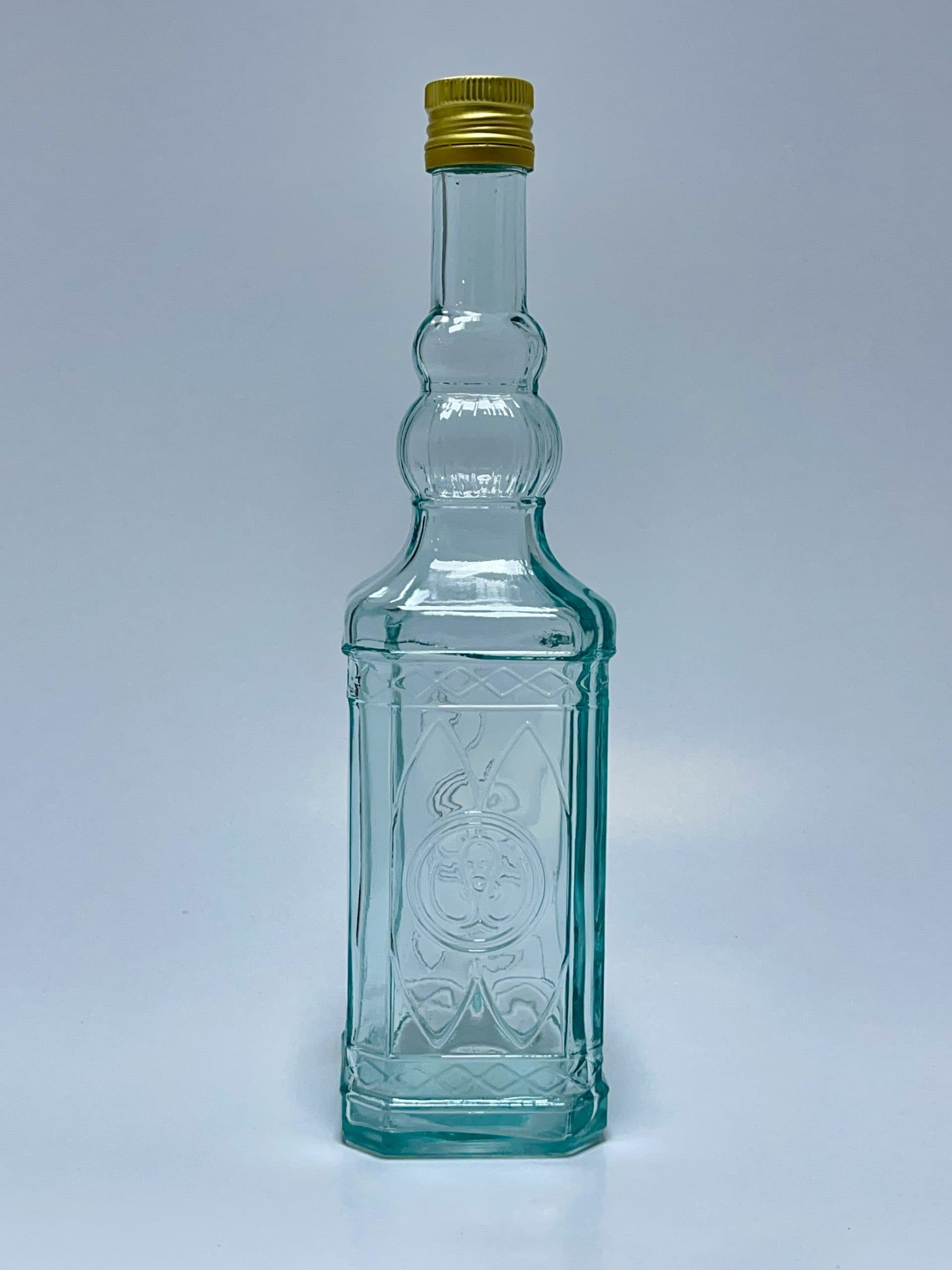 Bouteille carrée vintage vert transparent. Style espagnol vue 4