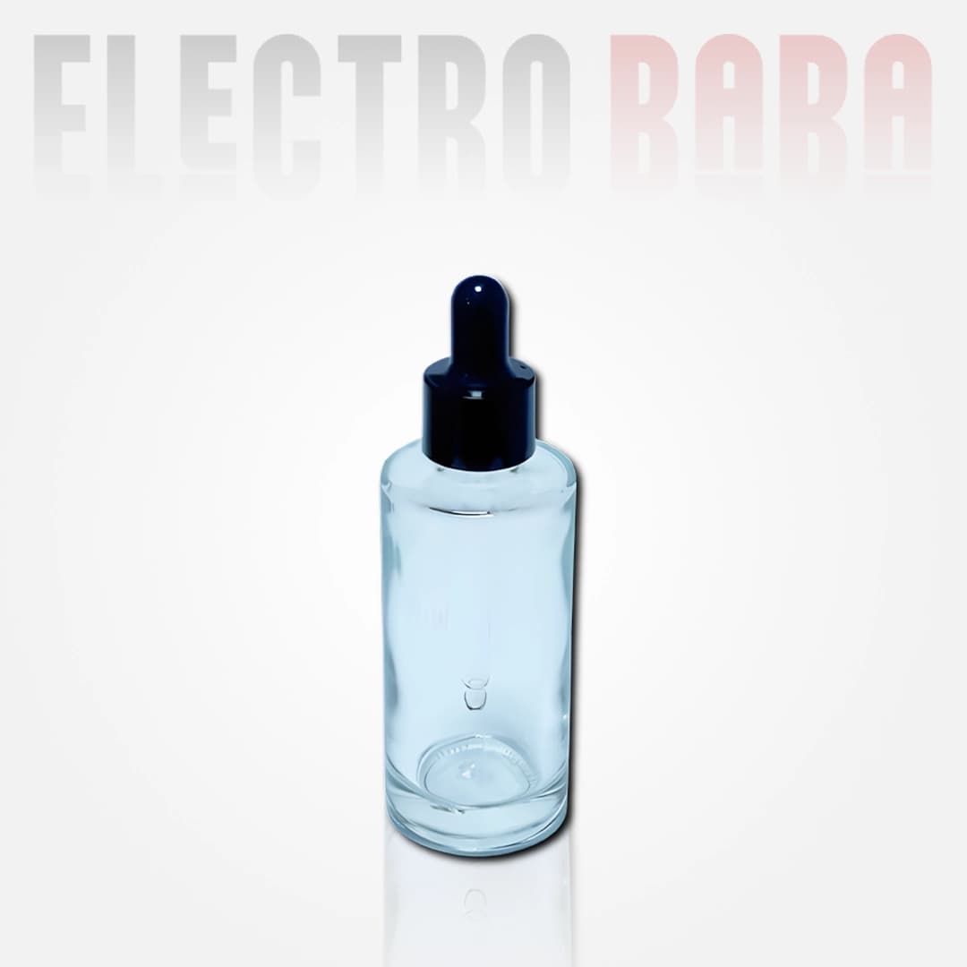 Flacon verre Trensparent avec pipette compte-gouttes 50ml