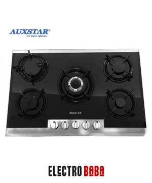 Plaque de cuisson auxstar 5 feux fonte vitro noir 76cm