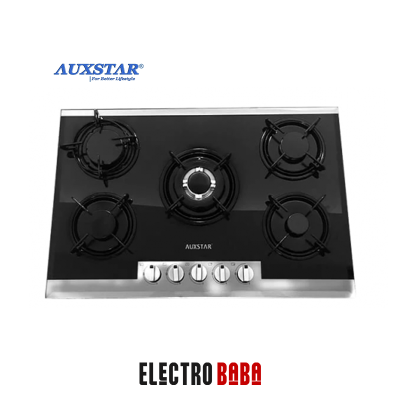 Plaque de cuisson auxstar 5 feux fonte vitro noir 76cm