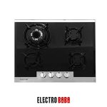 Plaque de cuisson auxstar 4 feux émaillé vitro noir 60cm