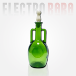 Bouteille vintage en verre vert style amphore
