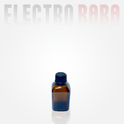 Flacon en verre Carré ambré 10ml. Bouchon noir à vis