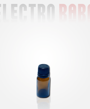 Flacon en verre Rond ambré 10ml. Bouchon noir à vis