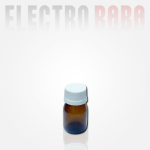 Flacon en verre Rond ambré 30ml. Bouchon Blanc à vis