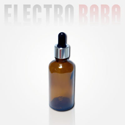 Flacon verre ambré avec pipette compte-gouttes 50ml