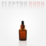 Flacon verre carré ambré avec pipette compte-gouttes 10ml