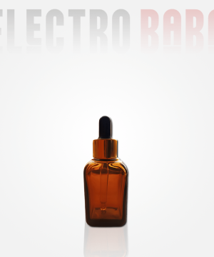 Flacon verre carré ambré avec pipette compte-gouttes 10ml