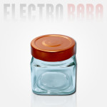 POT carré en verre avec un couvercle cuivré 212ml