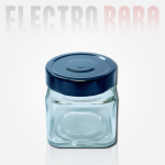 POT carré en verre avec un couvercle cuivré 314ml