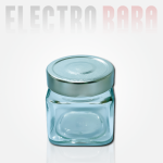 POT carré en verre avec un couvercle cuivré 416ml