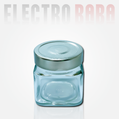 POT carré en verre avec un couvercle cuivré 416ml